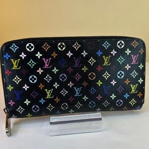 Louis Vuitton Black Multicolor Monogram Zipper Wallet